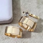 Par de Alianças de Moedas Antigas Reta 10MM Friso no Canto