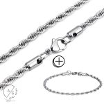 Corrente e Pulseira Masculina Cordão Baiano Aço Inox