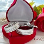 Par de Alianças Reta Aço Inox Reta 6MM dois Frisos Escovada