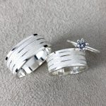 Par Aliança Prata 950 Reta 10MM Bulgari Jateada