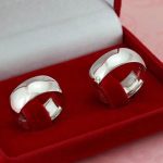 Par Aliança Prata 950 Abaulada 8MM Tradicional