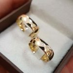 Par de Alianças de Moedas Antigas Abaulada 6MM e Pedra