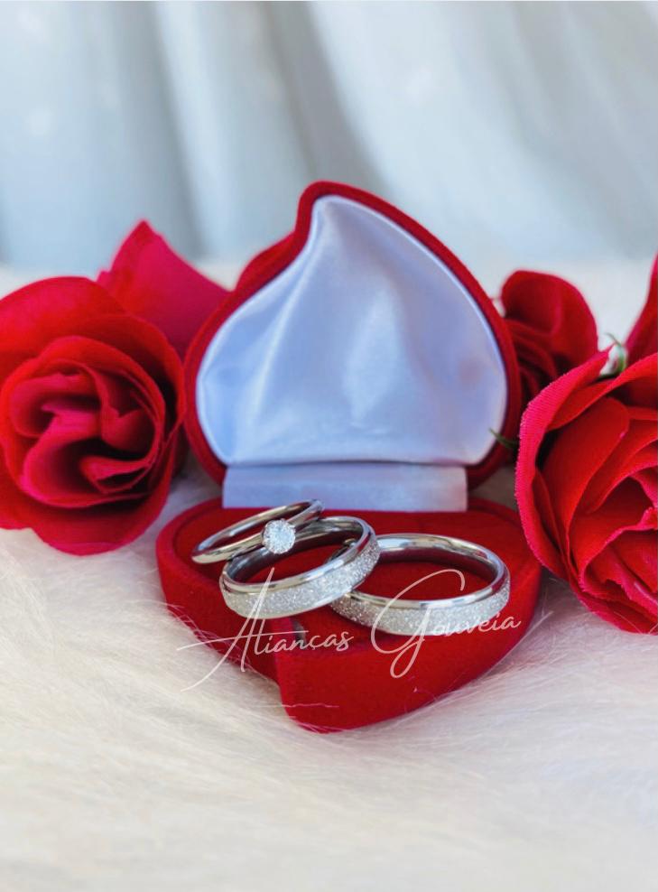 mod-aco-4mm-jat.jpg Par Alianças de Aço Inoxidável Prata Reta 4MM Jateada - Imagem 1