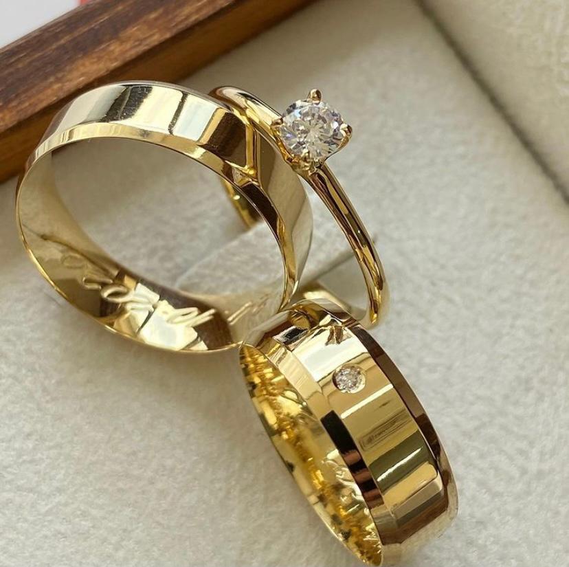 mod-chanfrada-pedra-2.jpg Par Alianças de Moedas Antiga Chanfrada com Pedra 7MM - Imagem 1