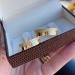 Par Alianças de Moedas Antiga Reta 6MM Friso Jateada e Pedra