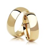 Par de Alianças Ouro 18k Abaulada 7MM Tradicional e 13 Gramas