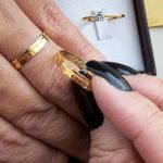 Par de Alianças de Moedas Antigas Reta 4MM Friso no Canto