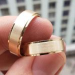 Par de Alianças Moedas Antigas Reta 8MM Escovada