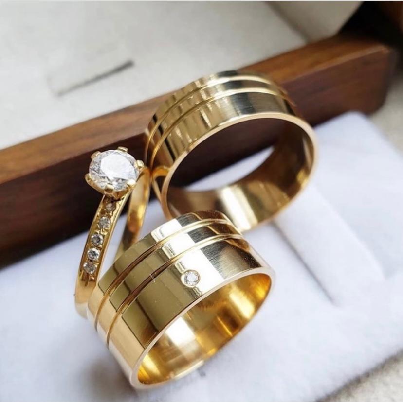 mod-retqa-10mm.jpg Par de Alianças de Moedas Antigas Reta 10MM dois Frisos no Canto e Pedra - Imagem 1