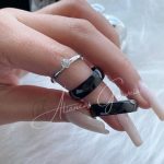 Par Aliança Banhada Preta Abaulada 6MM