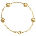 Pulseira Bola Grande Banhada Ouro 18k